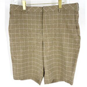 Walter Hagen Windowpane Men's Golf Shorts Beige White Size 38